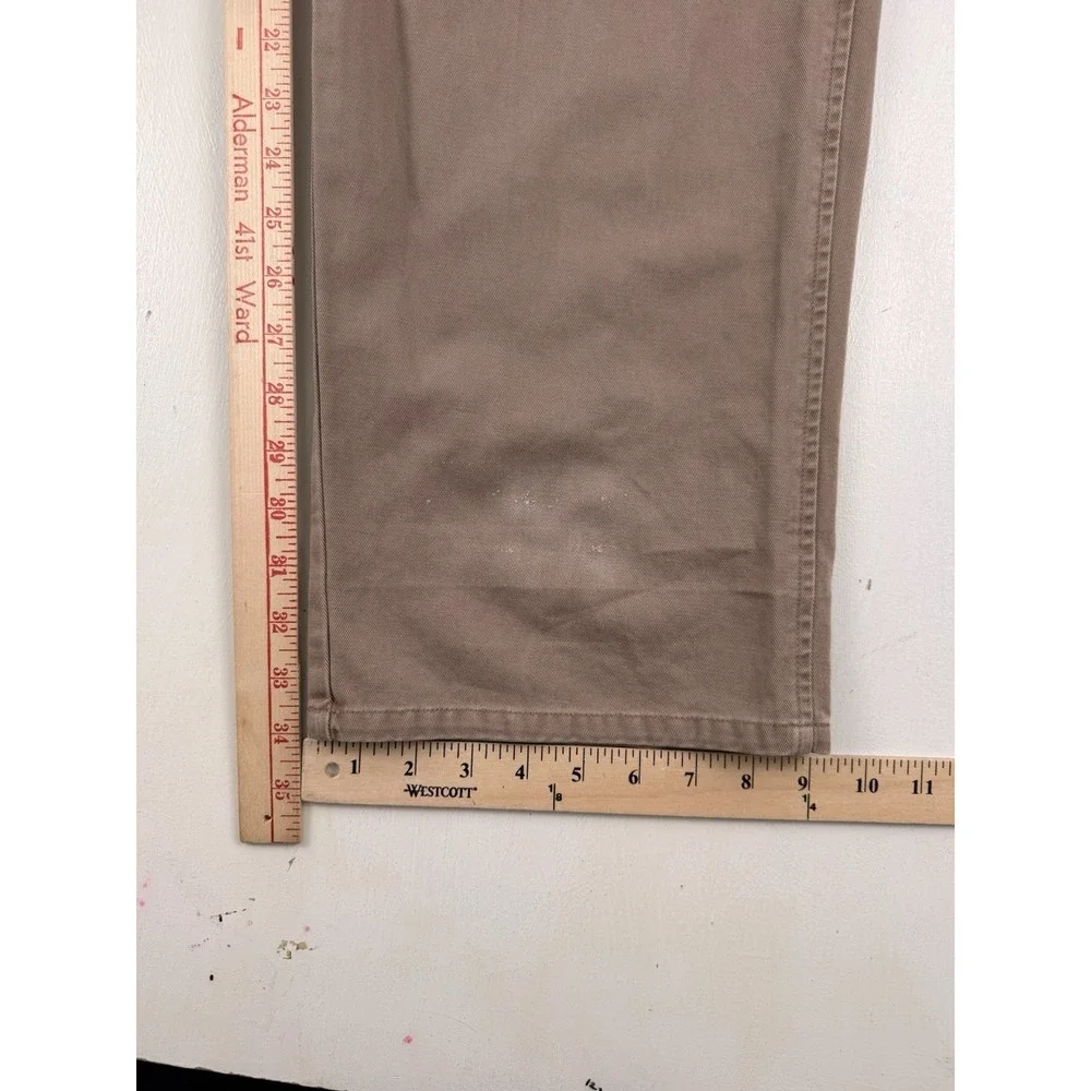 VTG Polo Ralph Lauren Pleated‎ Chino Pants Mens Fits 36x34 Brown Cotton relaxed